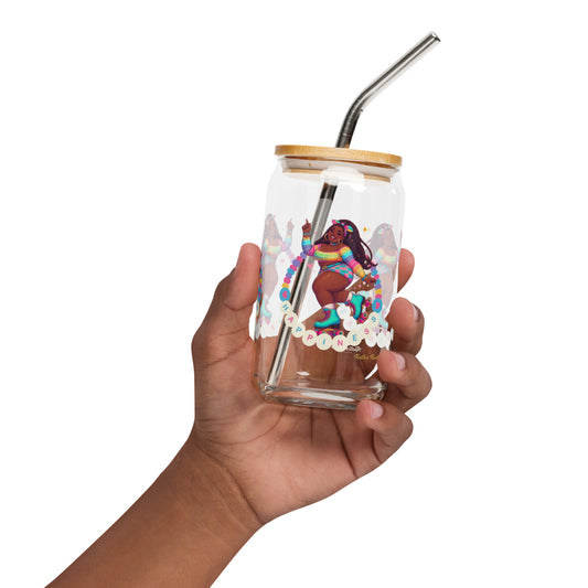 Happy Skater Can-shaped glass