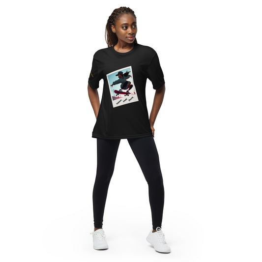 Dream. Dare. Skate. Unisex performance crew neck t-shirt