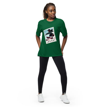 Dream. Dare. Skate. Unisex performance crew neck t-shirt