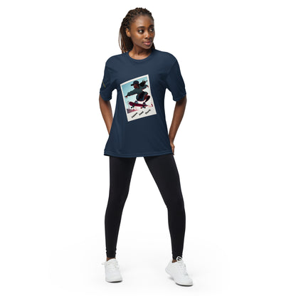 Dream. Dare. Skate. Unisex performance crew neck t-shirt