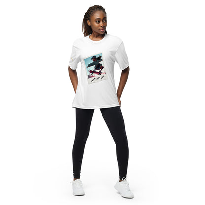 Dream. Dare. Skate. Unisex performance crew neck t-shirt